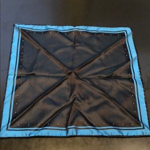 Silk blue & black pocket square! Like new